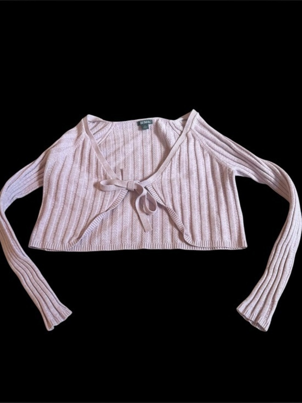 Wild Fable Pink Tie Front Shrug Cardigan Rib Knit Coquette Balletcore M